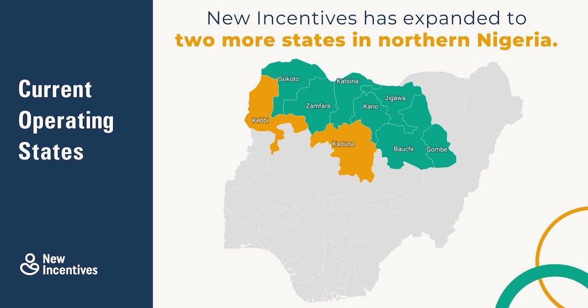 Regiones en las que New Incentives trabaja a día.