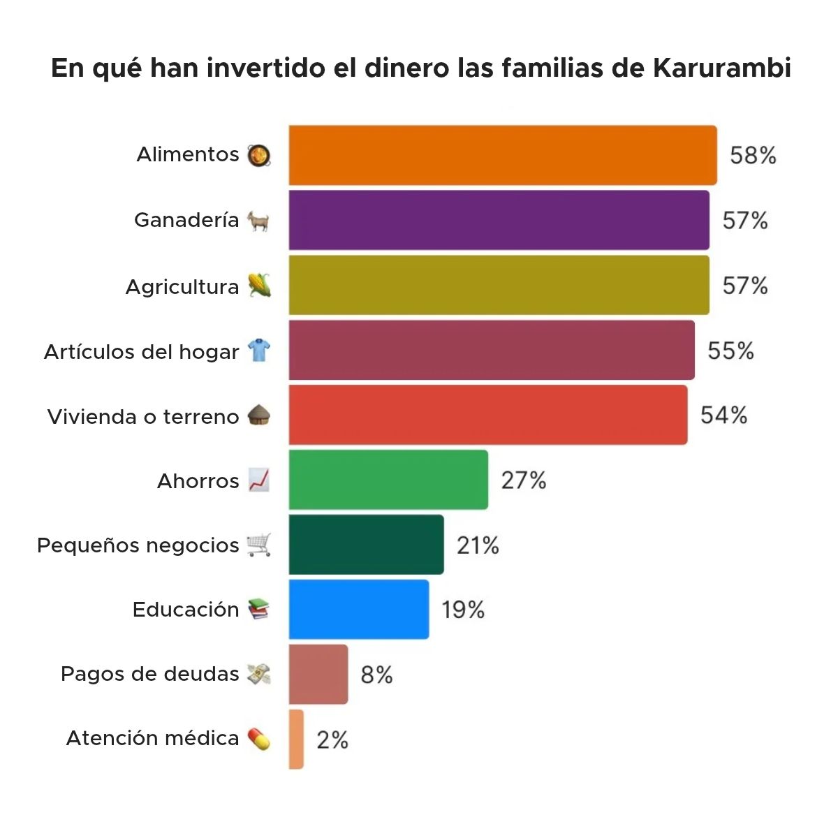 En qué gastaron el dinero las familias de Karurambi
