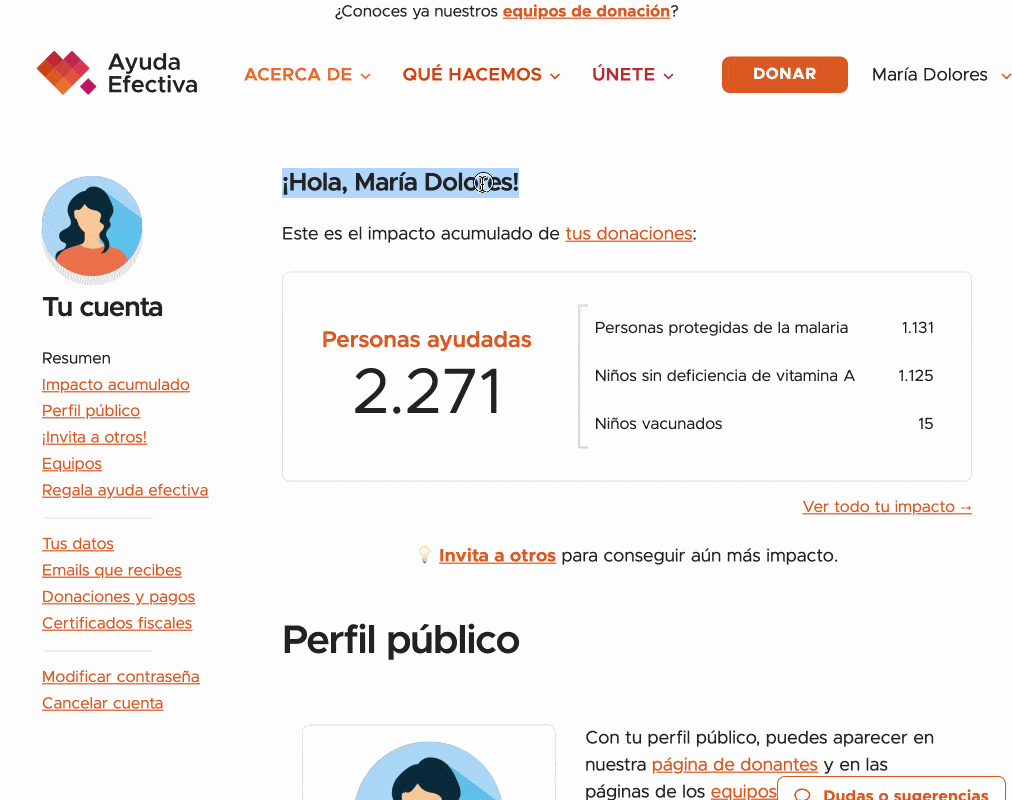 Ya puedes elegir cómo prefieres que te llamemos en tu cuenta.